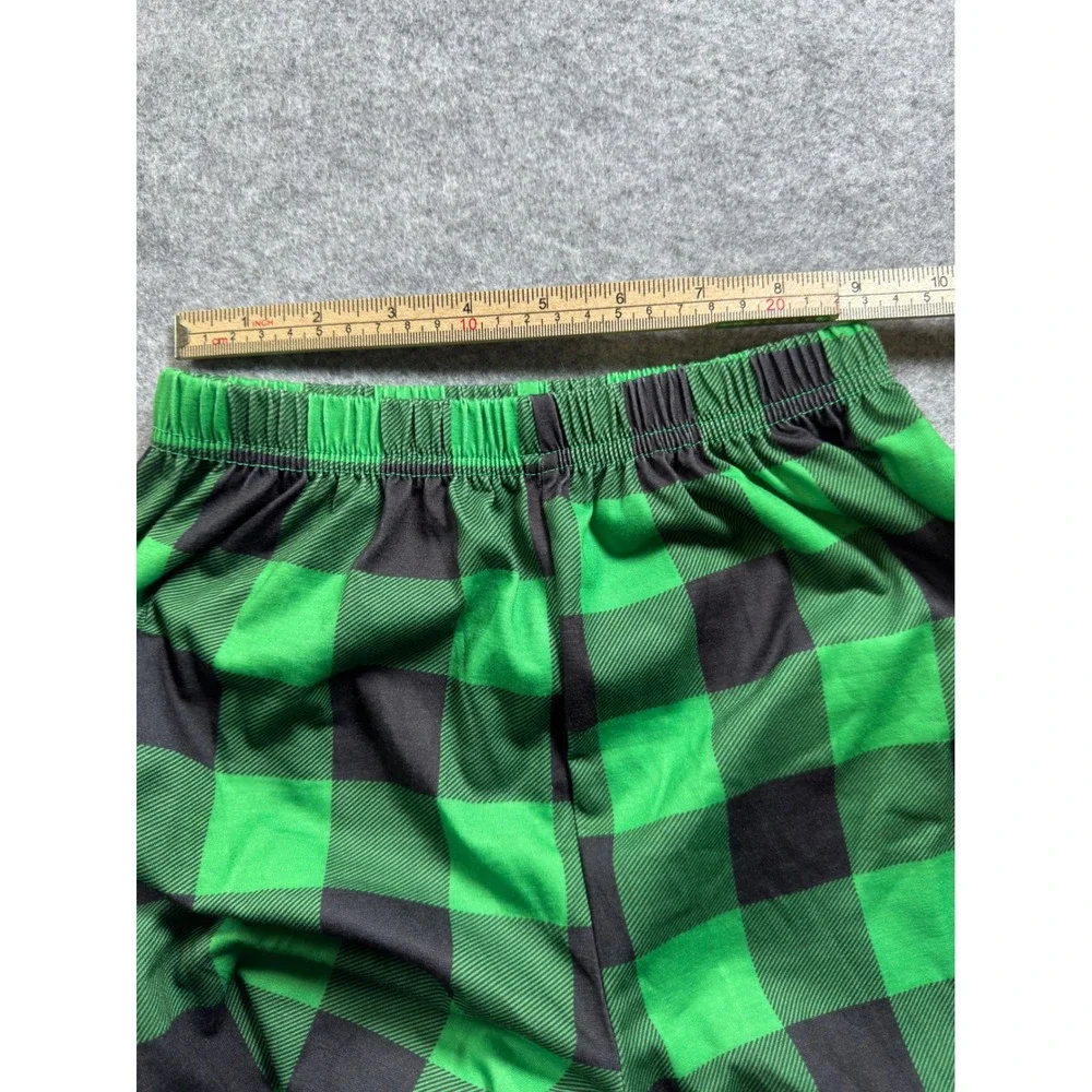 SWOMOG Pajama Set Kids‎ 130 Green Black Buffalo Plaid Long Sleeve Joggers NEW